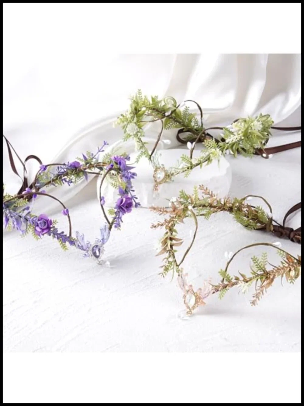 Faux Floral Elf Circlet Crown for Cosplay Renaissance Fairy Woodland